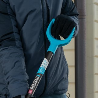 Лопата снеговая поликарбонат 400х400х1380мм СВЕРХПРОЧНАЯ , алюм. черенок, luxe PALISAD фото 1