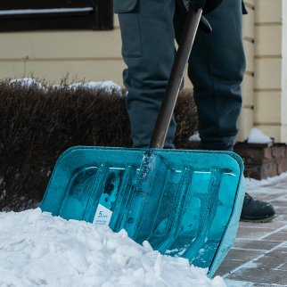 Лопата снеговая поликарбонат 400х400х1380мм СВЕРХПРОЧНАЯ , алюм. черенок, luxe PALISAD фото 3