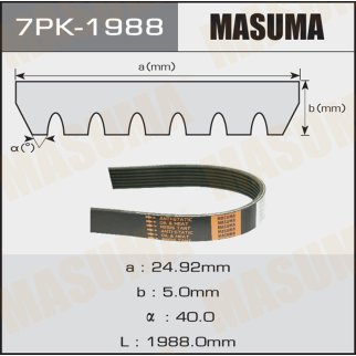 Ремень ручейковый MASUMA 7PK-1988 фото