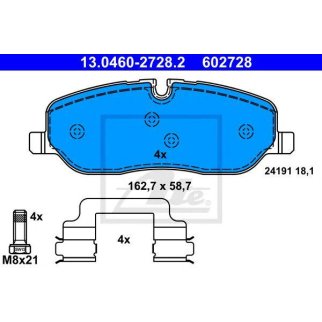 Колодки тормозные дисковые передн, LAND ROVER: DISCOVERY III 2.7 TD 4x4/4.0 4x4/4.0 V6 4x4/4.4 4x4 04-09, DISCOVERY IV 2.7 TD 4x4 09-, RANGE ROVER III 3.0 TD 6 4x4/4.4 4x4 02- фото