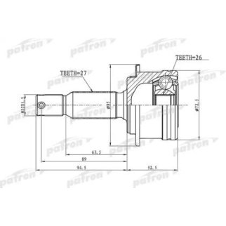 ШРУС наружный задний 27x57x26 MITSUBISHI OUTLANDER CW 06-12 фото