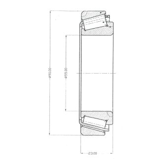 Подшипник ступицы для а/м Mercedes LK/LN2/Renault Mascott задн. внутр. (ролик.конич.) (32011-X) (CS фото 3