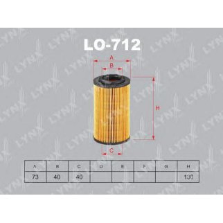 Фильтр масляный LYNXauto LO712 фото