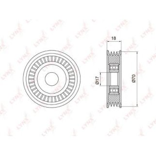 Ролик-натяжитель ручейкового ремня LYNXauto PB-5023 фото