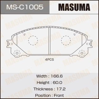 Колодки тормозные передние к-кт Masuma MS-C1005 фото
