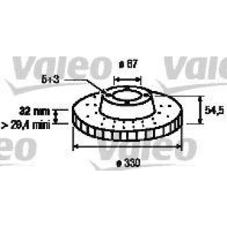 Диск тормозной передний вентилируемый Valeo 197092 фото