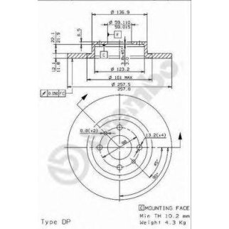 Диск тормозной brembo 08.9621.14 фото