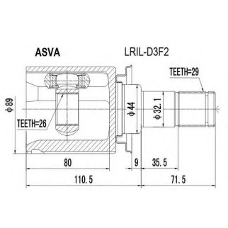 ШРУС внутренний ASVA LRIL-D3F2 фото