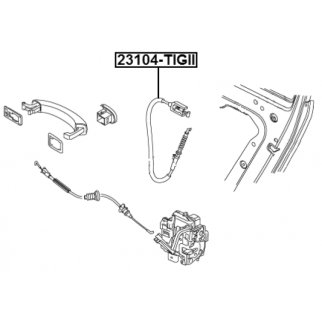 Трос внешней ручки замка двери FEBEST 23104-TIGII фото 2