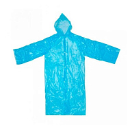 Плащ-дождевик ПВД голубой с застежками, капюшоном,рукавами арт. DPL002E